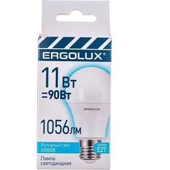 Лампа ERGOLUX диод. LED11 E27 11вт свеча К4 (845)